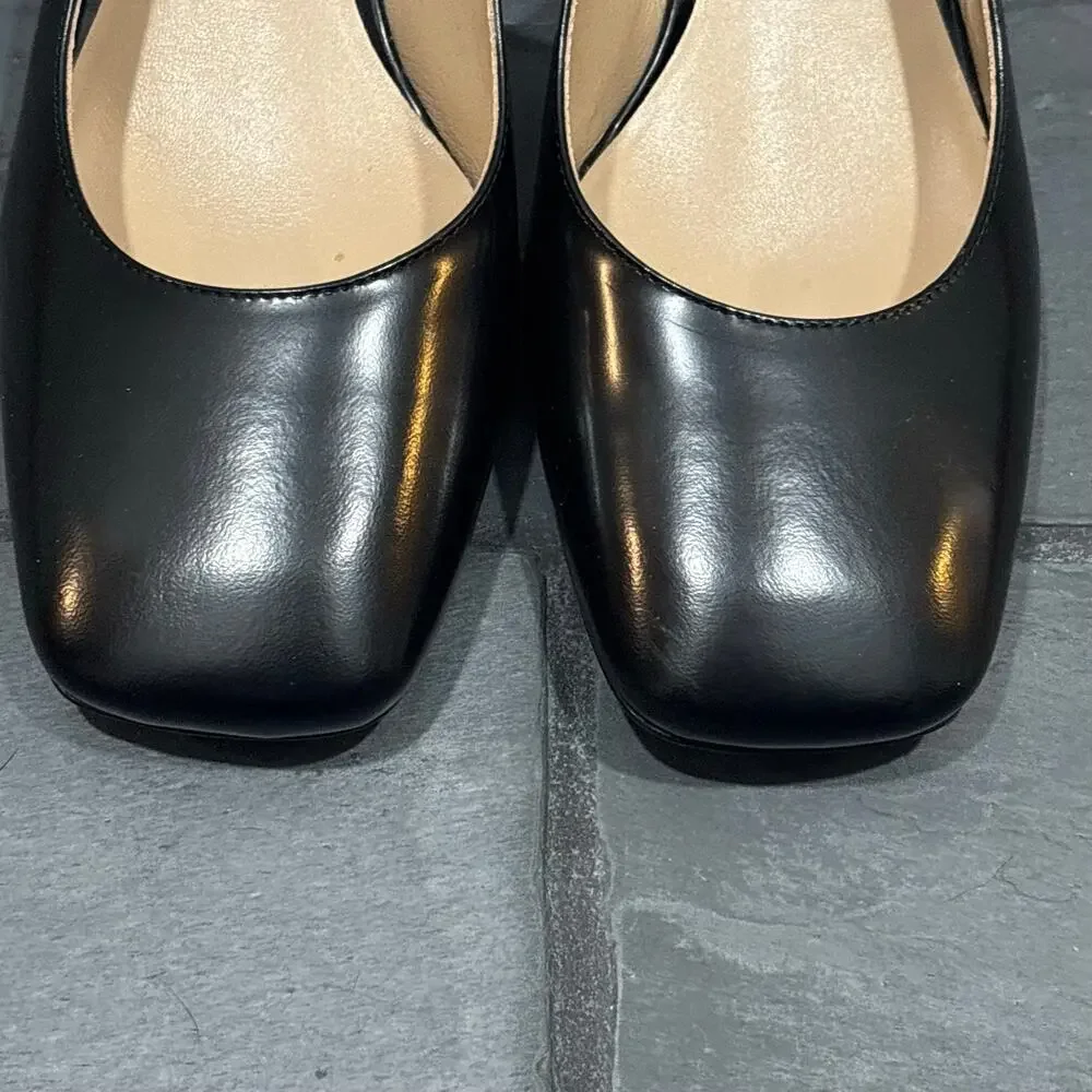 M. Gemi Casimira Black Leather Sling-back Heel - 36.5 (US 6.5)